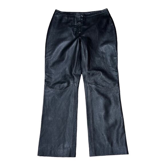 Vintage Express Leather Straight Leg Pants Size 7/8 - Picture 1 of 3
